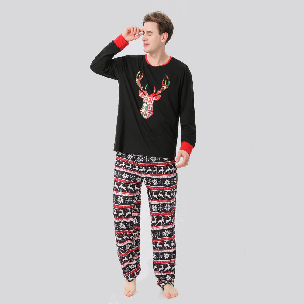 Deer/Snowflake Print Family Christmas Pajamas