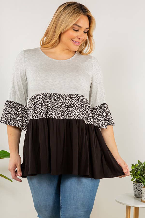 Plus Size Baby Doll Tunic Top