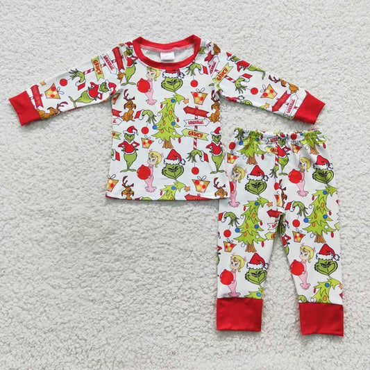 Boys Christmas Grinch Pajama Set