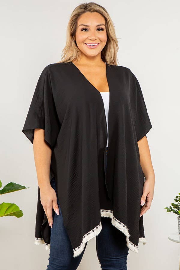 Plus Size Open Cardigan