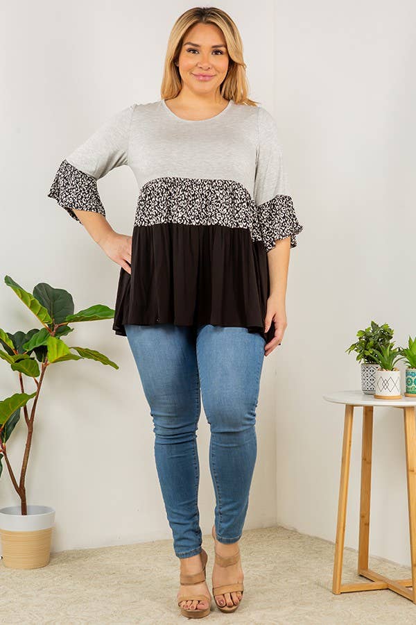 Plus Size Baby Doll Tunic Top