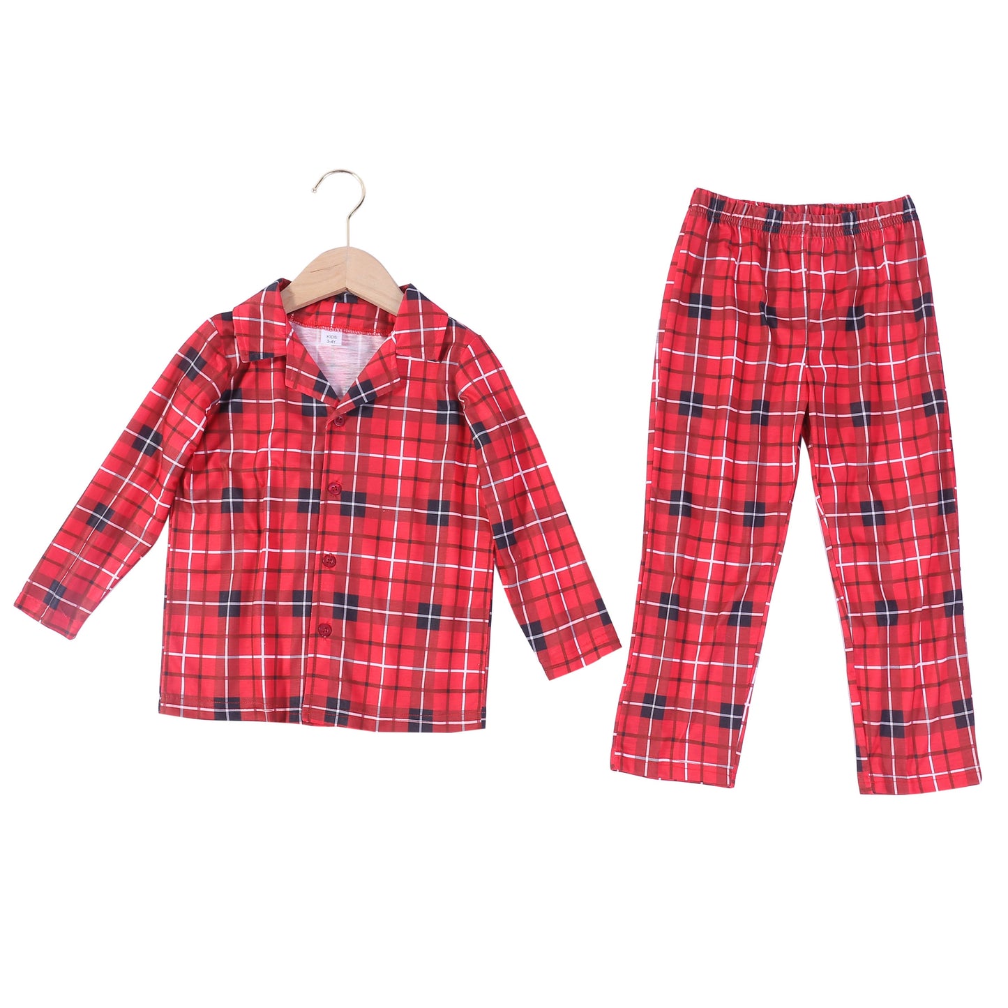 Red Plaid Christmas Pajama Set