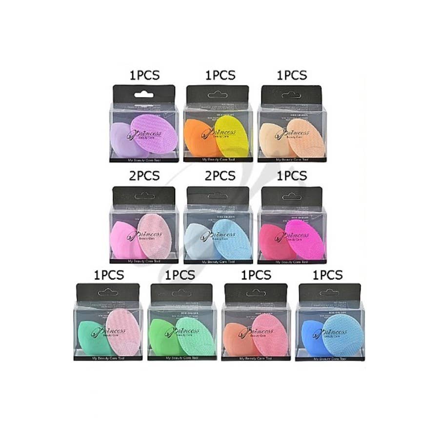 Silicone Facial Scrub Brush & Makeup Sponge Set