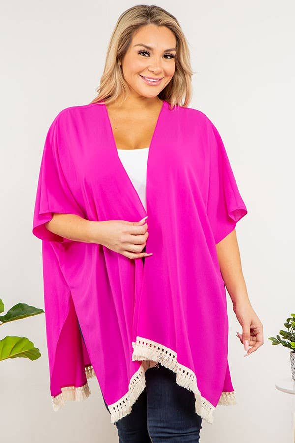 Plus Size Open Cardigan