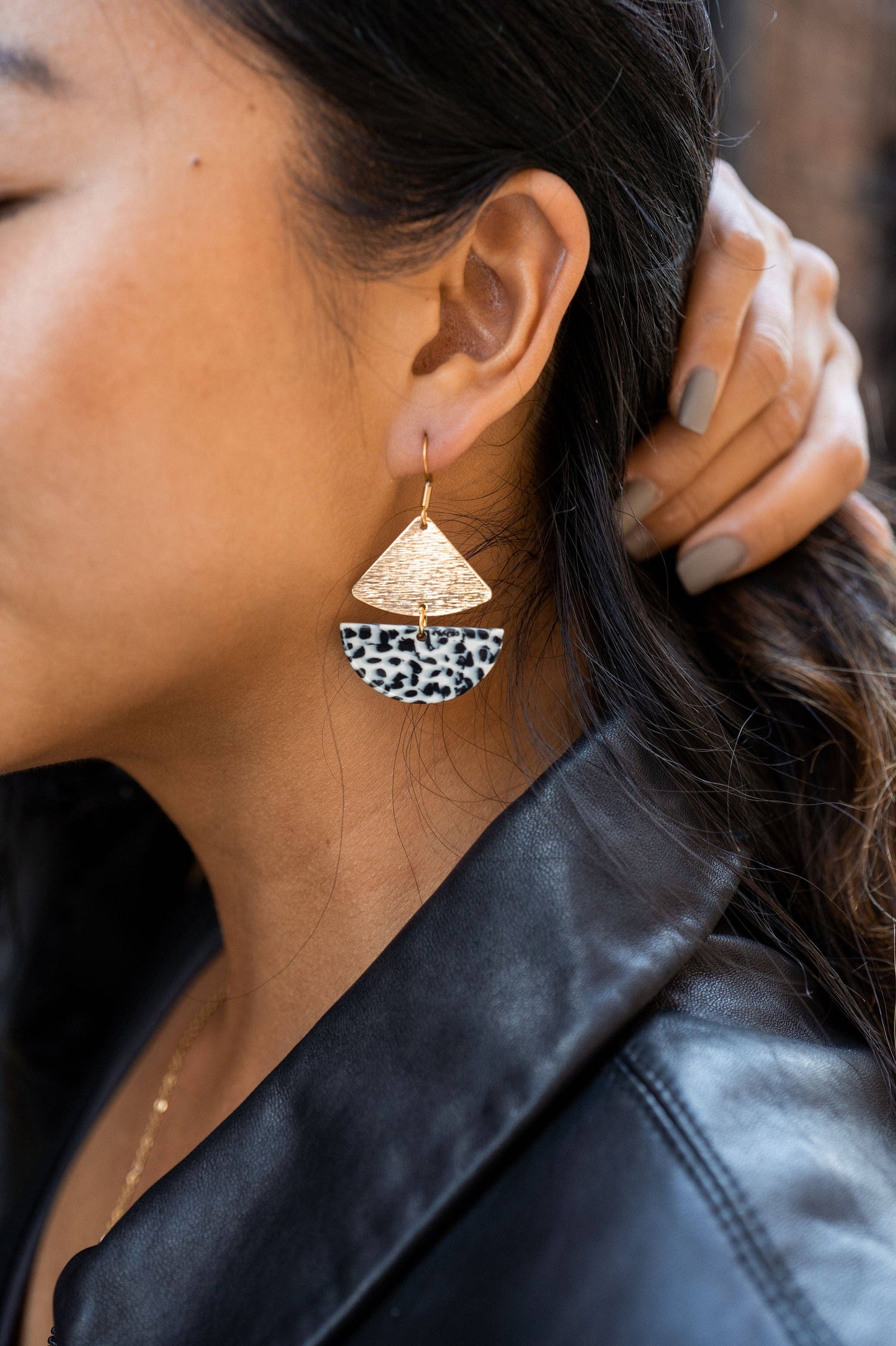 Ava Earrings - Black Dot / Fall Earrings