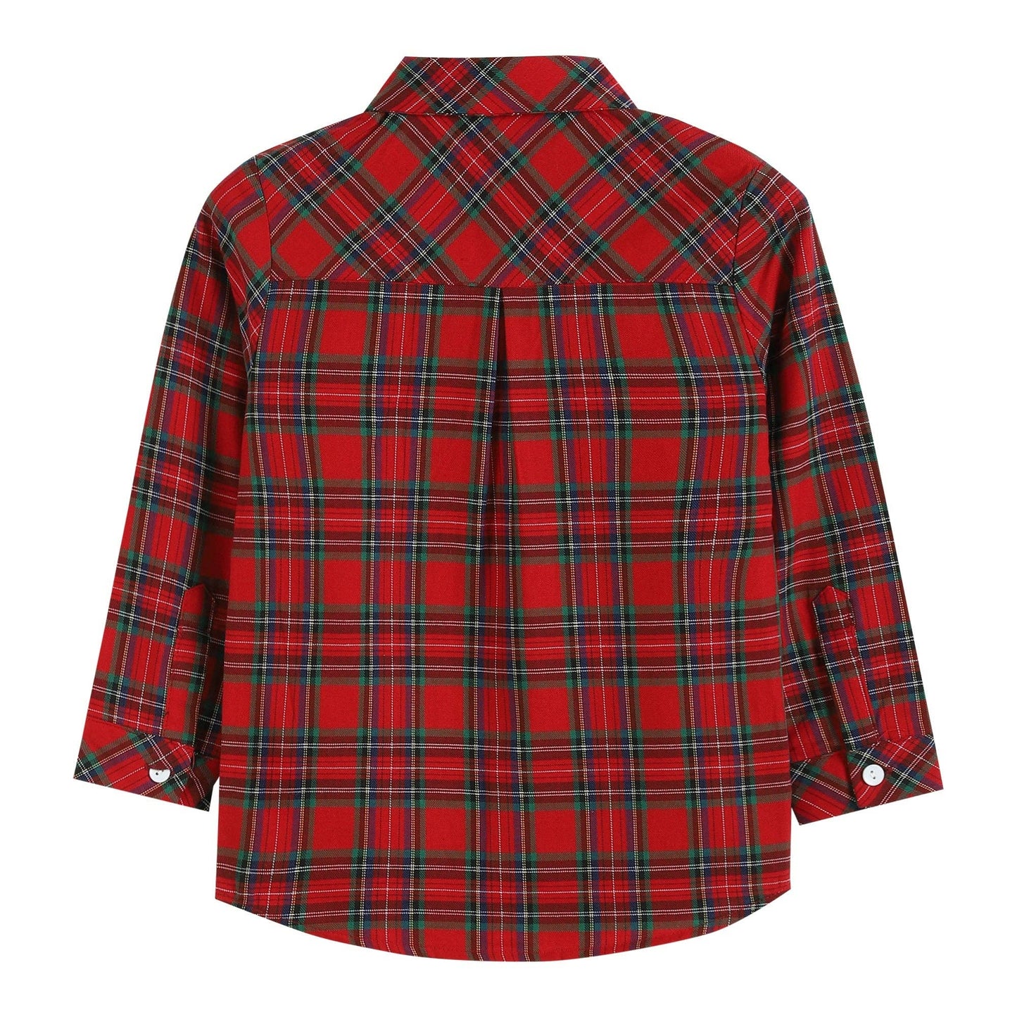 Long Sleeve Plaid Boys Button-Up Dress Shirt