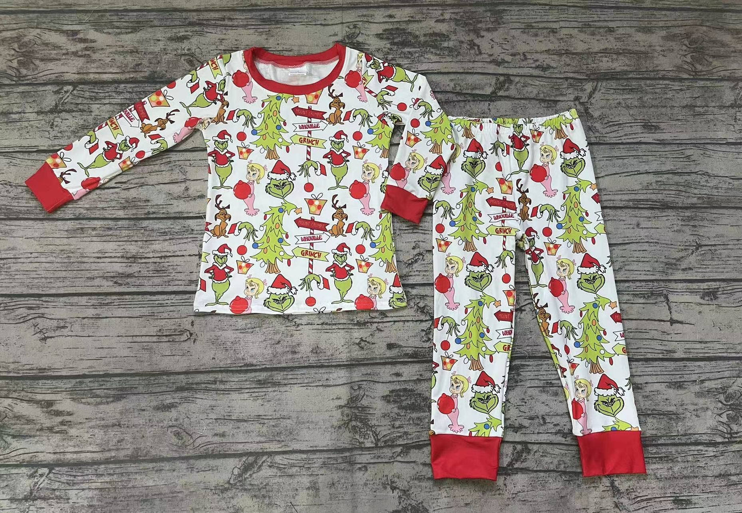 Boys Christmas Grinch Pajama Set