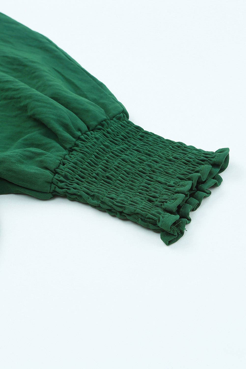 Smocked Wrist Shift Top - Green