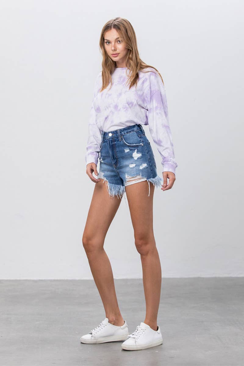 HIGH RISE DENIM SHORTS