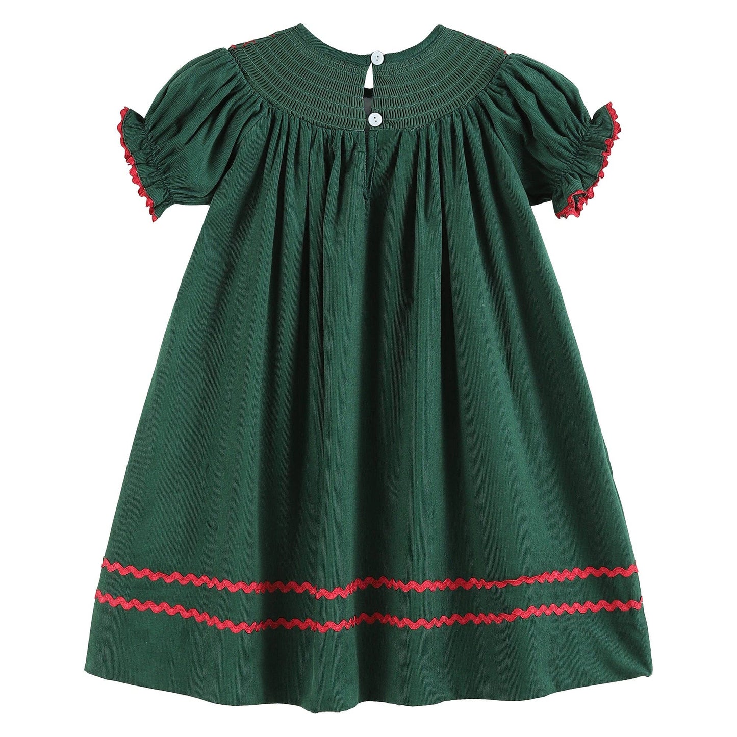 Christmas Mistletoe Smocked Bishop Dress