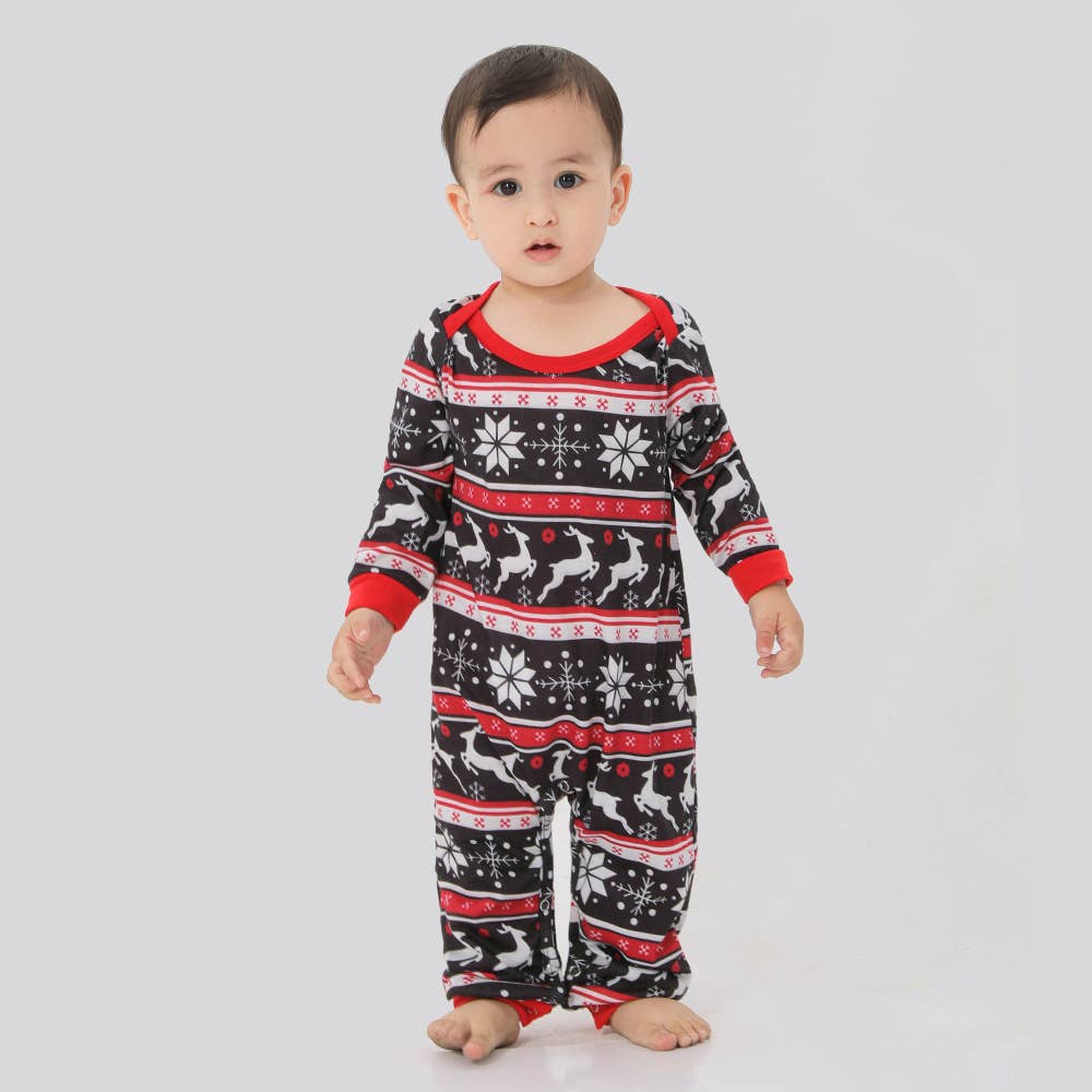 Deer/Snowflake Print Family Christmas Pajamas