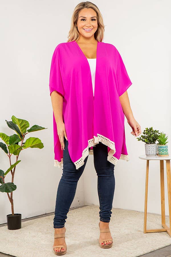 Plus Size Open Cardigan