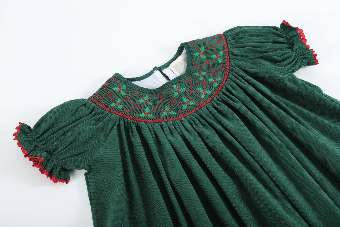 Christmas Mistletoe Smocked Bishop Dress