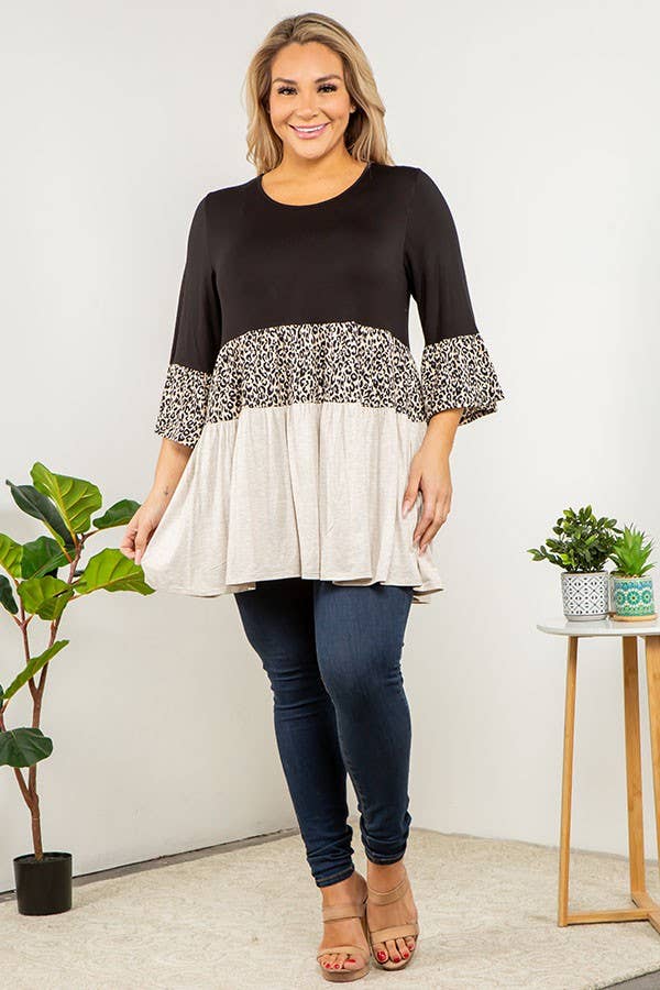 Plus Size Baby Doll Tunic Top