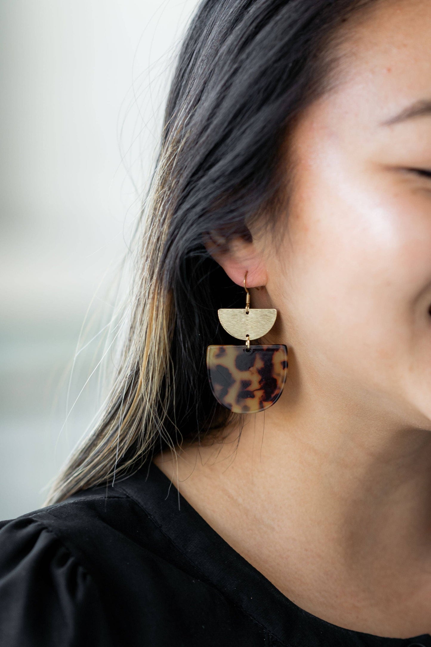 Harper Earrings - Pumpkin Spice / Gold Statement Earring