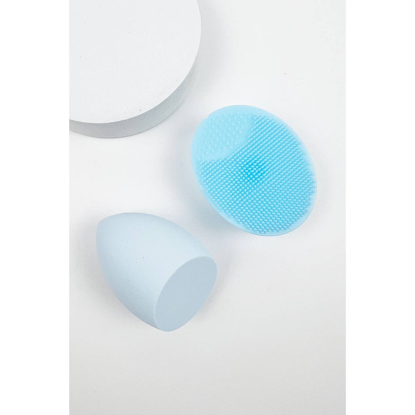 Silicone Facial Scrub Brush & Makeup Sponge Set