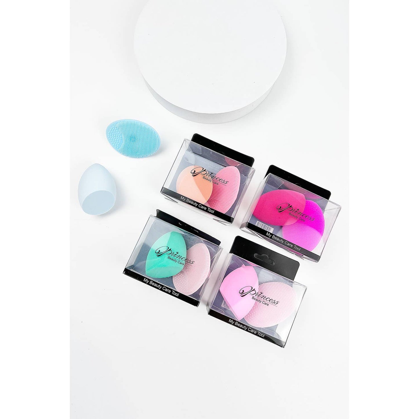 Silicone Facial Scrub Brush & Makeup Sponge Set