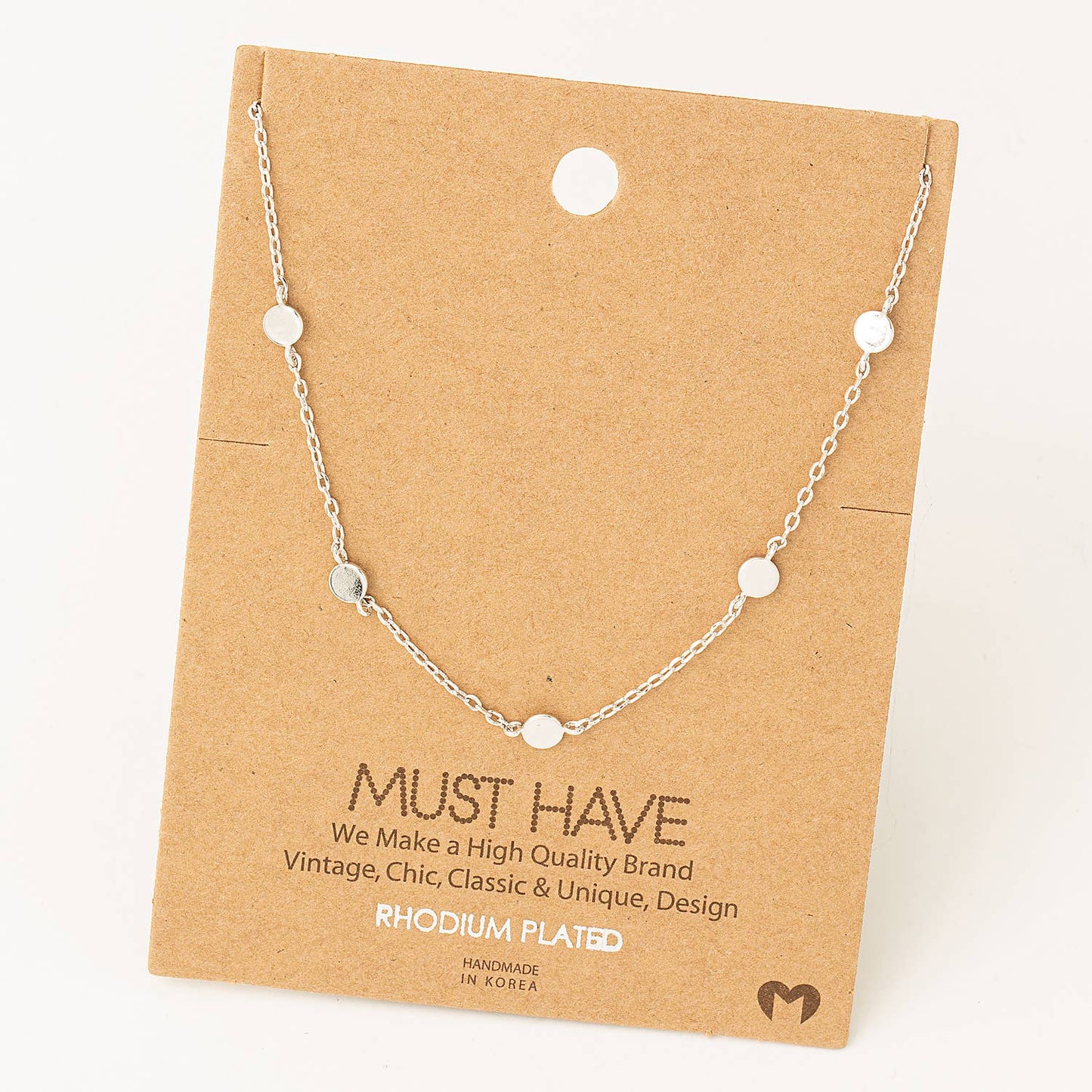 Dainty Circle Disc Station Necklace