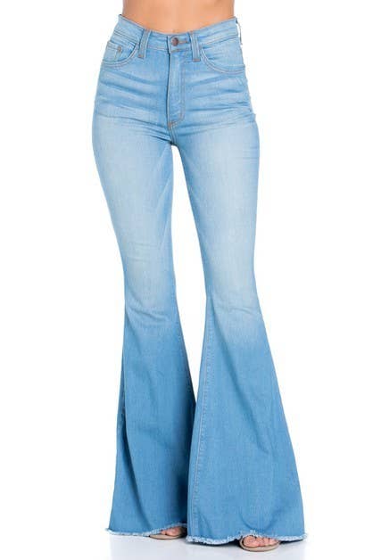 Logan Bell Bottom Jean in Light Denim