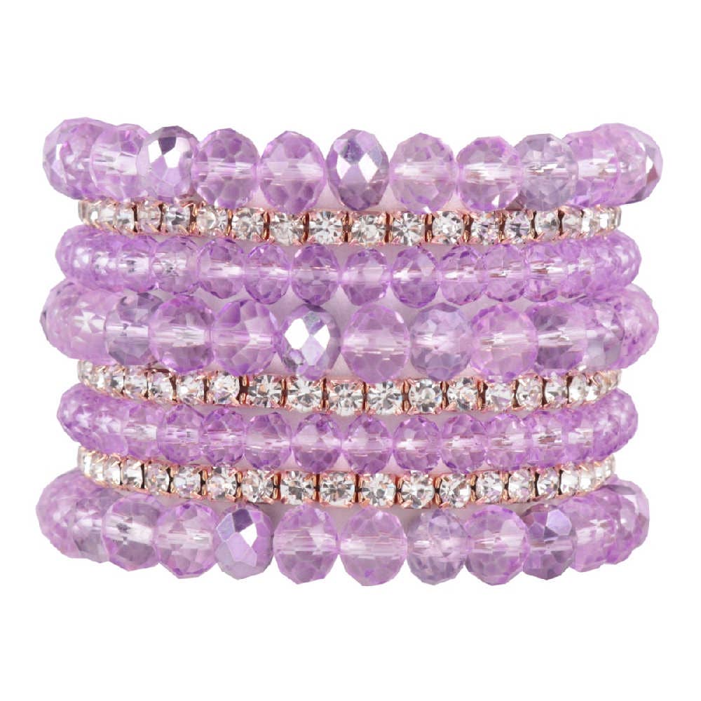 Rhinestone Beads Stackable Bracelet Set