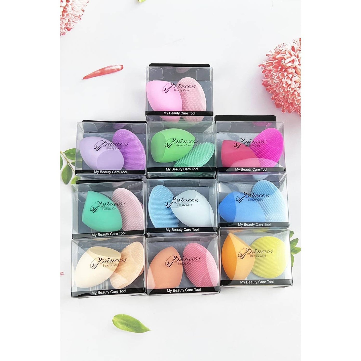 Silicone Facial Scrub Brush & Makeup Sponge Set