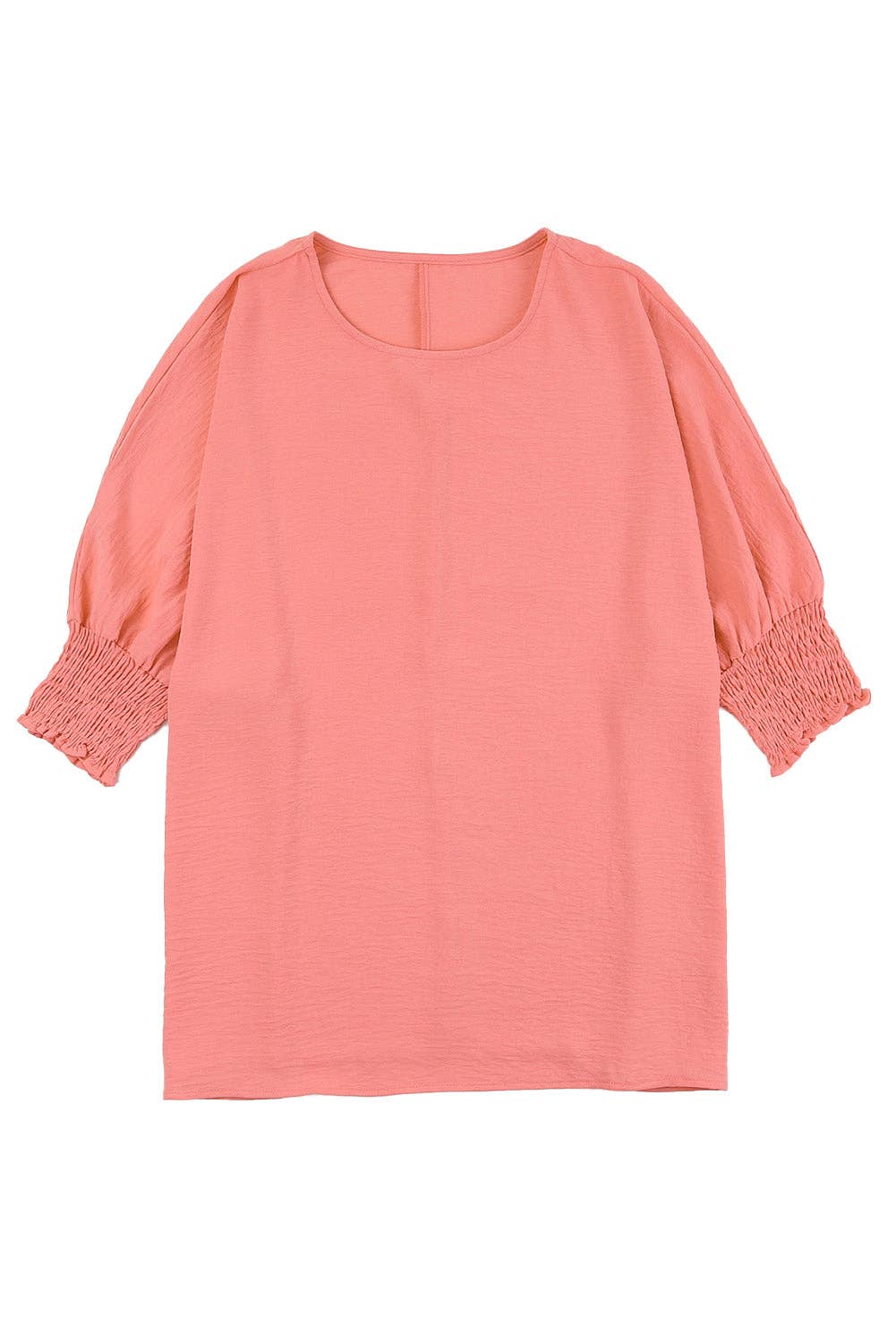 Smocked Wrist Shift Top - Pink