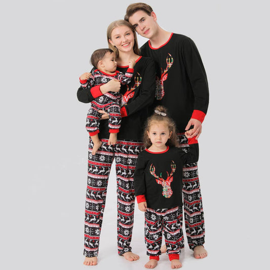 Deer/Snowflake Print Family Christmas Pajamas