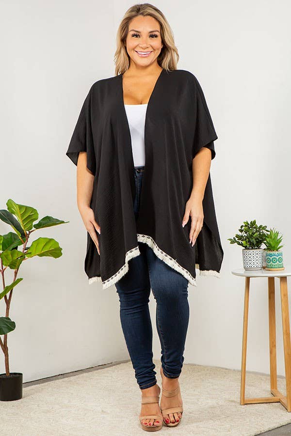 Plus Size Open Cardigan