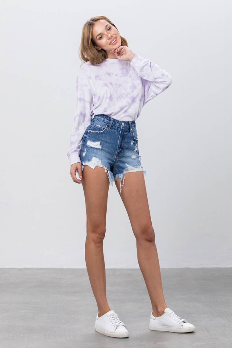 HIGH RISE DENIM SHORTS