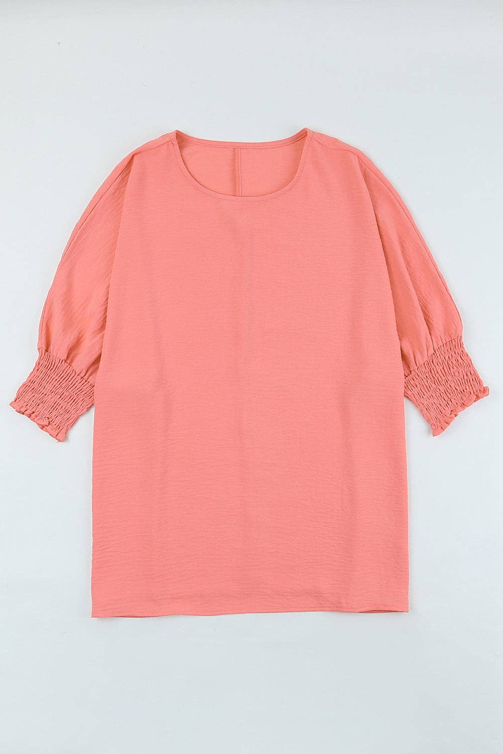 Smocked Wrist Shift Top - Pink