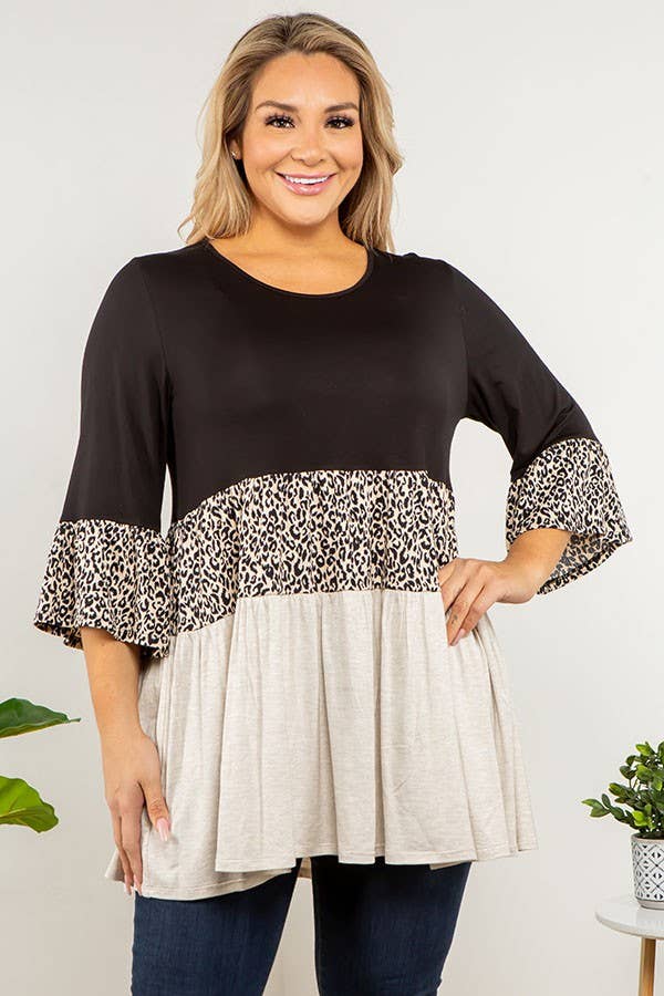 Plus Size Baby Doll Tunic Top