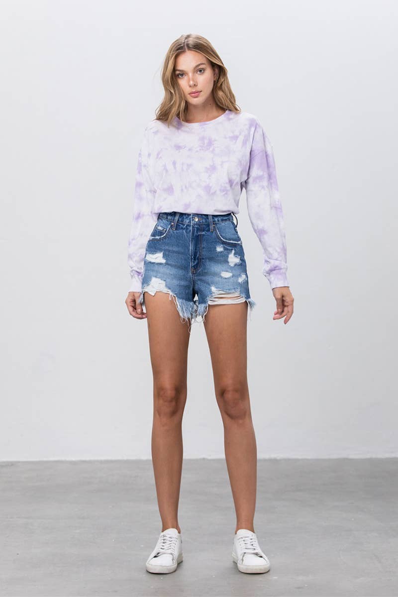 HIGH RISE DENIM SHORTS