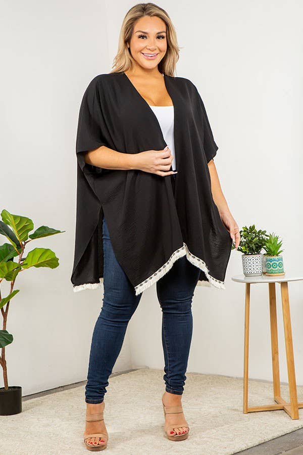 Plus Size Open Cardigan