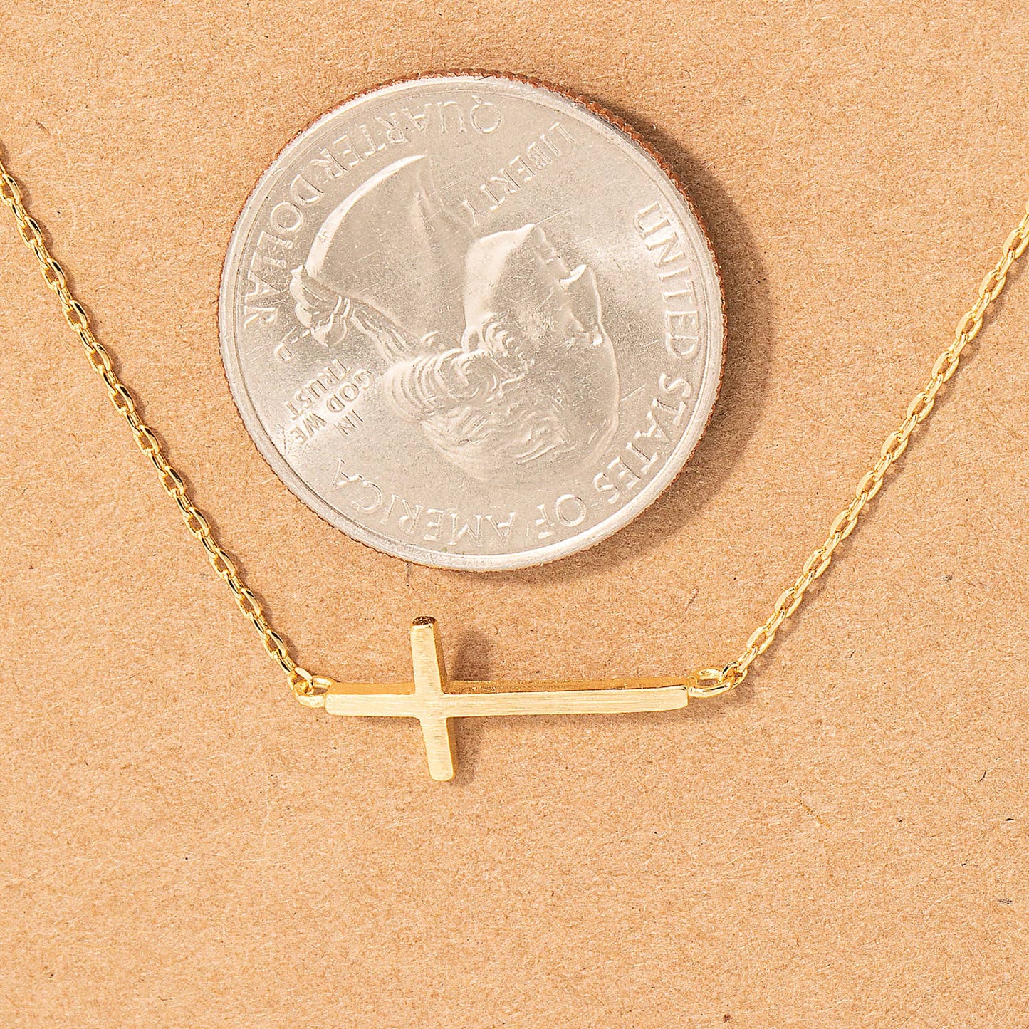 Side Cross Pendant Necklace