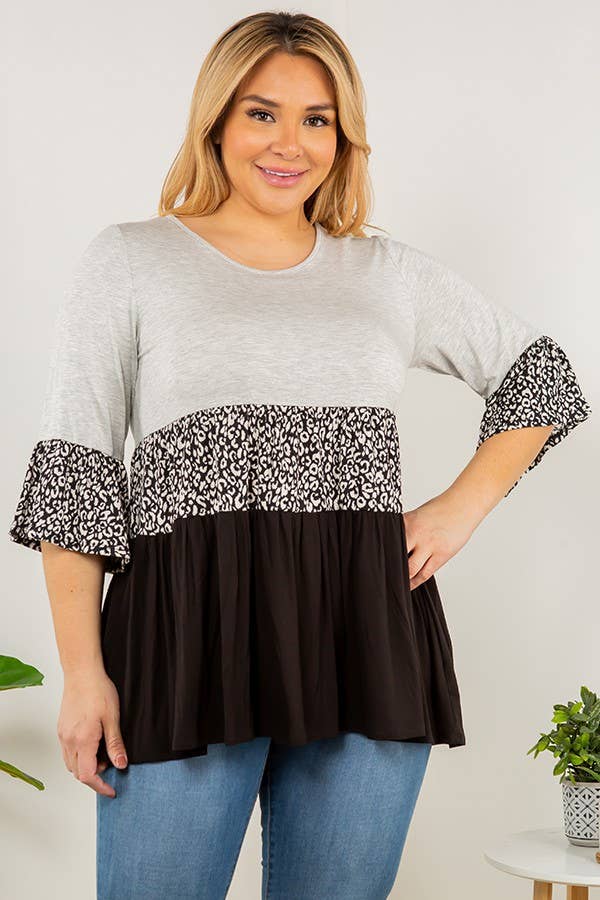 Plus Size Baby Doll Tunic Top