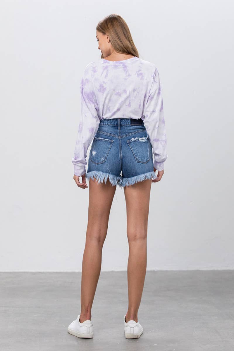 HIGH RISE DENIM SHORTS