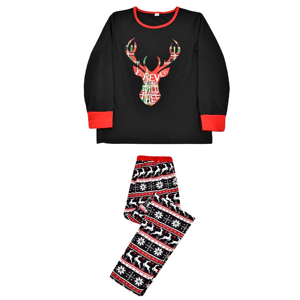 Deer/Snowflake Print Family Christmas Pajamas