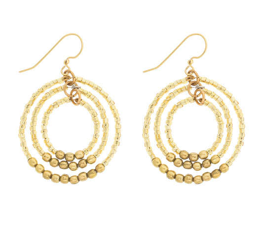 Brass Gyroscope Earring - Gold